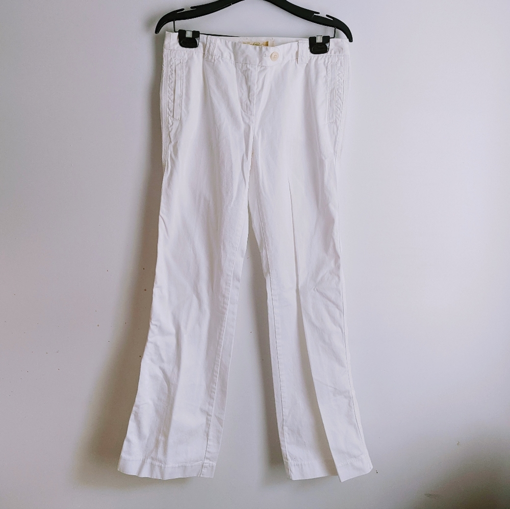 J Crew Women's White Chino Classic Twill Pants Size 4 NWT